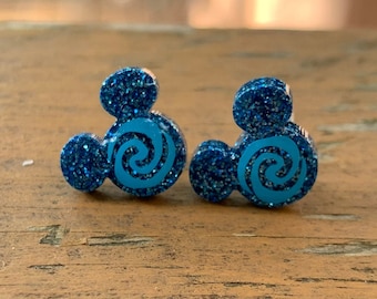 Moana Swirl Inspired Mouse Ears Stud Earrings