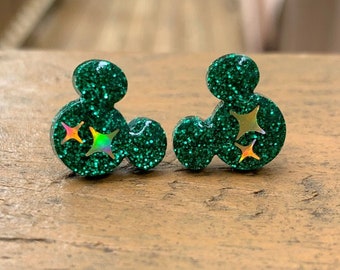 Second Star to the Right Peter Pan Inspired Mouse Ears Stud Earrings