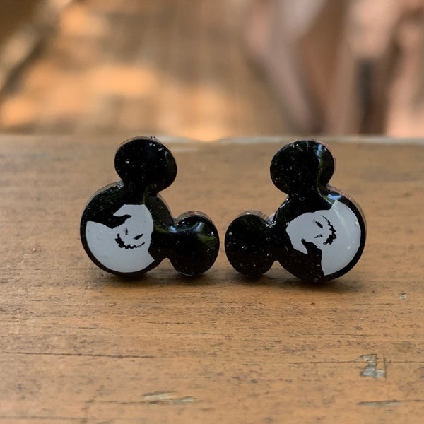 Oogie Boogie Inspired Mouse Ears Stud Earrings