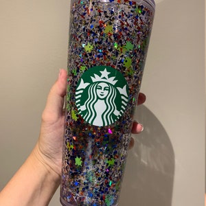24 oz. and 16 oz. Starbucks Tumbler Toy Story Alien Inspired Floating Glitter Liquid Filled image 1