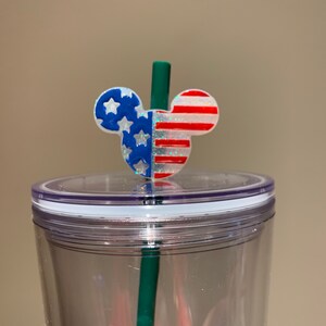 Large Mickey American Flag Inspired Straw Topper