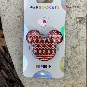 Christmas Sweater Pattern Mickey Inspired Mouse Ears Phone Grip/Magnet/Hair Clip/ Pin