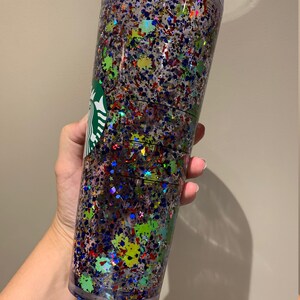 24 oz. and 16 oz. Starbucks Tumbler Toy Story Alien Inspired Floating Glitter Liquid Filled image 2