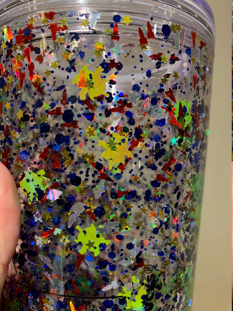 24 oz. and 16 oz. Starbucks Tumbler Toy Story Alien Inspired Floating Glitter Liquid Filled image 5