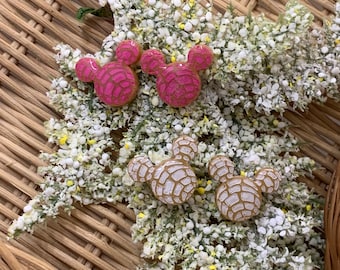 Mickey Concha Bread Inspired Stud Earrings