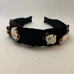Halloween Ghost Mickey Minnie Inspired Velvet Top Knot Headband