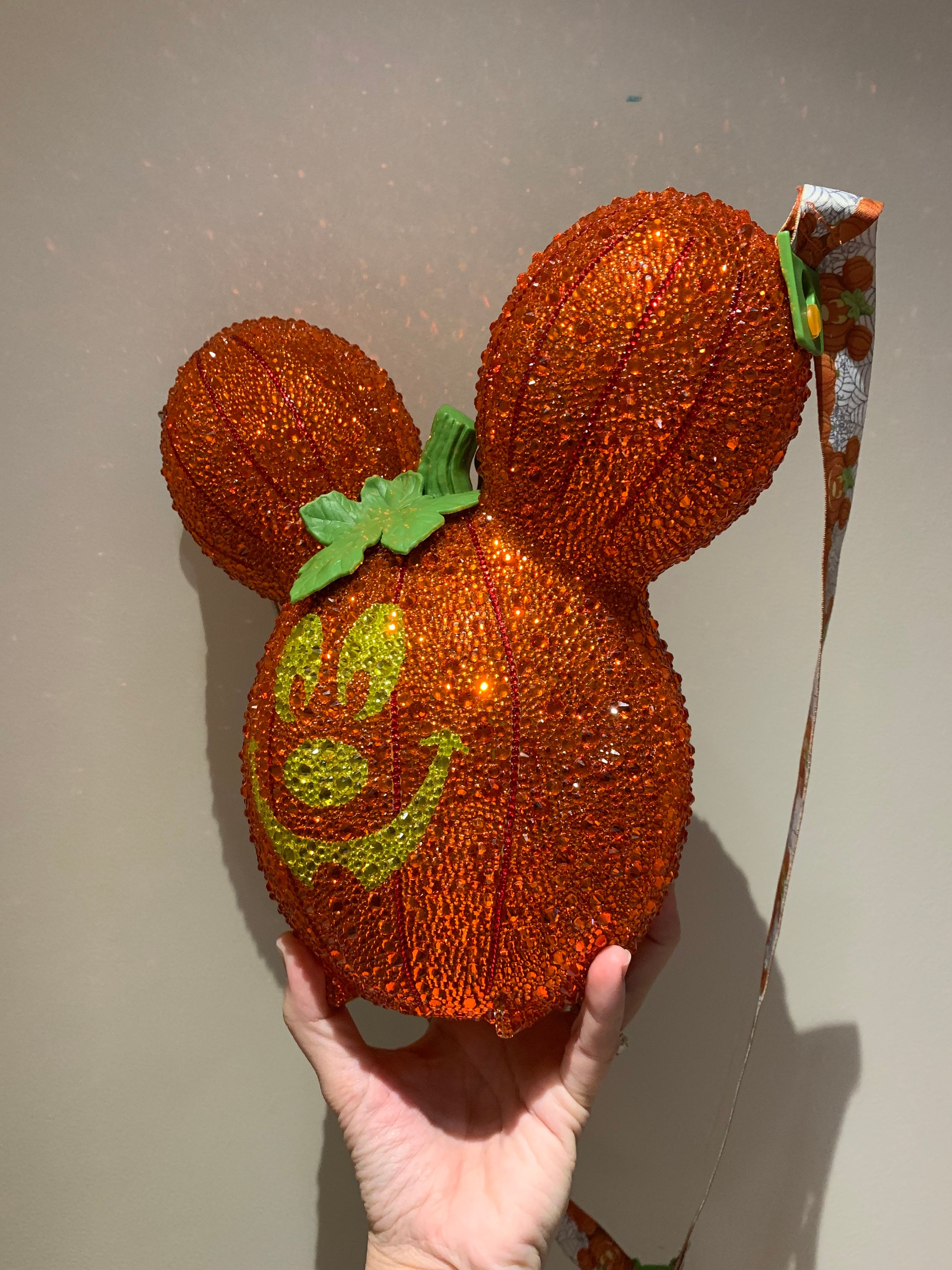 Halloween Mickey Mouse Pumpkin Jack O Lantern Bling Rhinestone Purse ...