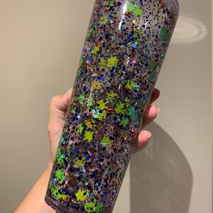 24 oz. and 16 oz. Starbucks Tumbler Toy Story Alien Inspired Floating Glitter Liquid Filled image 4