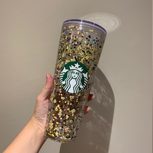 24 oz et 16 oz Starbucks Tumbler Sunflower Glitter Snowglobe rempli de liquide