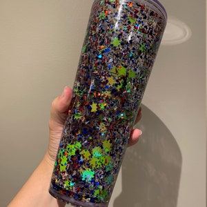 24 oz. and 16 oz. Starbucks Tumbler Toy Story Alien Inspired Floating Glitter Liquid Filled image 3