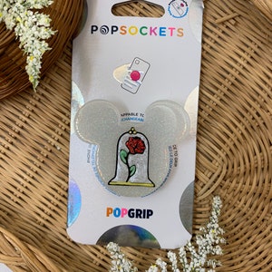 Enchanted Rose Inspired Mouse Ears Phone Grip/Magnet/Hair/Clip Pin
