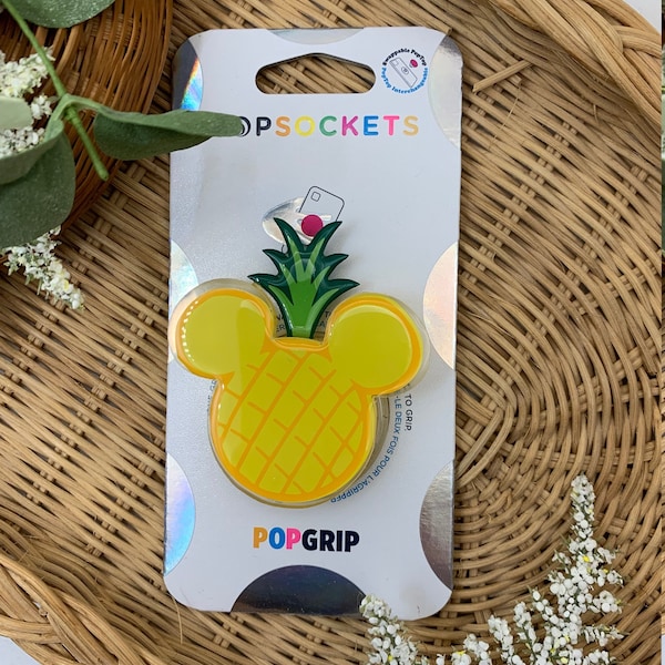 Pineapple Mickey Inspired Mouse Ears Phone Grip/Magnet/Hair Clip/Pin