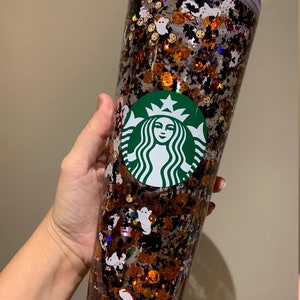 24 oz. and 16 oz. Starbucks Tumbler Halloween and Mickey Floating Glitter Liquid Filled