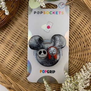 Jack and Sally Nightmare Inspired Mouse Ears Phone Grip Magnet Hair Clip