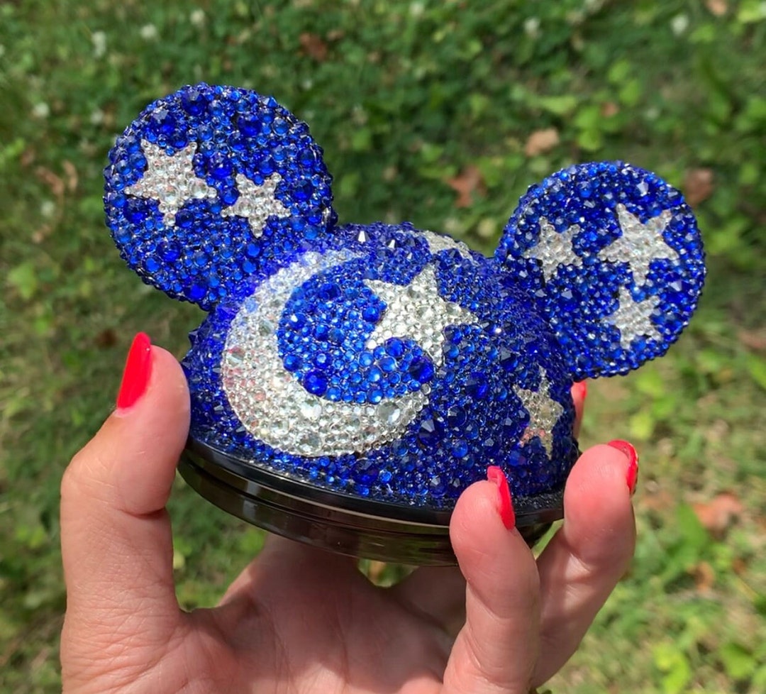 Rhinestone Bling Mickey Mouse Sorcerer Tumbler Lids Fits Starbucks Cups