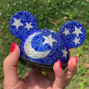 Rhinestone Bling Mickey Mouse Sorcerer Tumbler Lids Fits Starbucks Cups