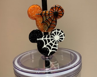 Large Mickey Spider Web Inspired Straw Topper