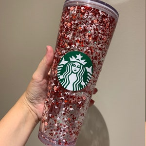 24オンスと16オンスのスターバックスタンブラーキャンディケインペパーミントミッキーヘッドクリスマスフローティンググリッターリキッド入り