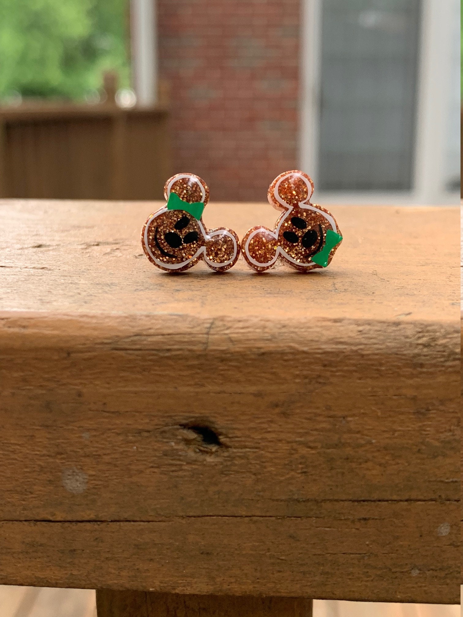 Mickey and Minnie Gingerbread Inspired Stud Earrings