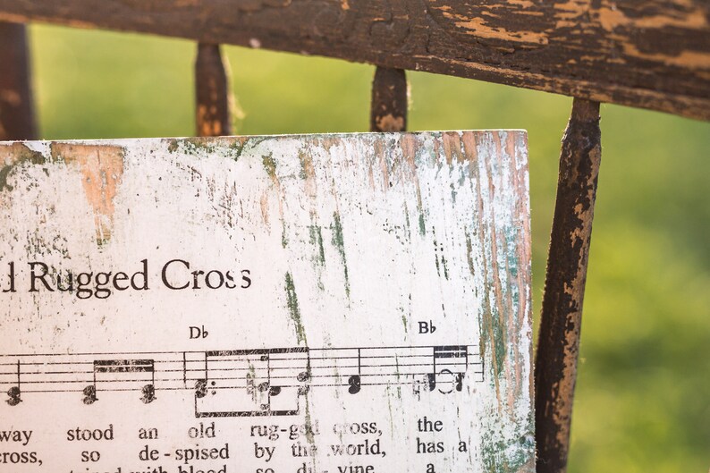The Old Rugged Cross Hymn Art Hymn Wall Art Rustic Hymn Etsy