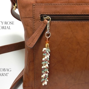 Tutorial for Kumihimo Bag or Purse Charm Dangle with Long Magatama beads Instant Download PDF Beading Pattern