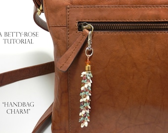 Tutorial for Kumihimo Bag or Purse Charm Dangle with Long Magatama beads Instant Download PDF Beading Pattern