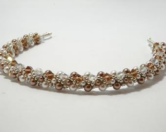 Instant Download PDF Tiara Tutorial Kumihimo Pearl and Crystal Pattern