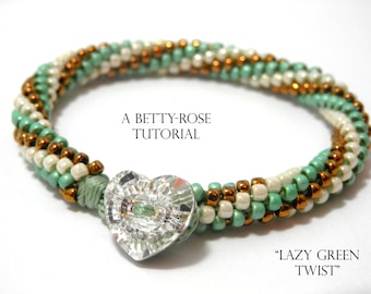 Tutorial for Tri-Colour Lazy Twist Kumihimo Bracelet with Seed beads Instant Download PDF Beading Pattern