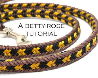 Tutorial for Kumihimo Paracord or Rattail Dog Leash Lead - Flat braiding Instant Download PDF Beading Pattern
