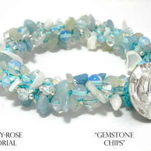 Tutorial for Gemstone Chip Kumihimo Bracelet with button Instant Download PDF Beading Pattern