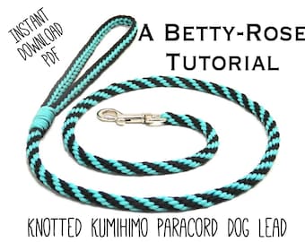 Tutorial for Kumihimo Paracord Dog Leash Lead - no glueing or sewing- Flat and Round braiding Instant Download PDF Pattern