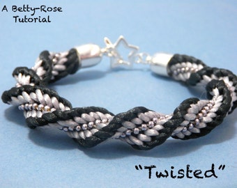 Tutorial for Beaded Twist 16 strand Kumihimo Bracelet with Seed beads Instant Download PDF Beading Pattern