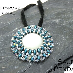 Tutorial for Saura Pendant made with SuperDuo beads Instant Download PDF Beading Pattern
