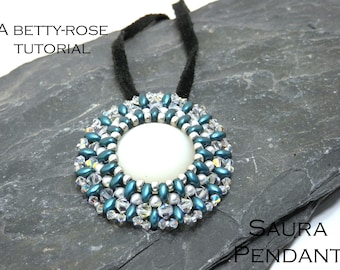 Tutorial for Saura Pendant made with SuperDuo beads Instant Download PDF Beading Pattern