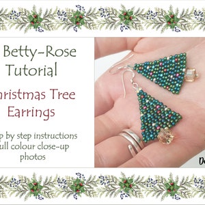 May include: A digital download tutorial for making beaded Christmas tree earrings. The tutorial includes step-by-step instructions and full-color close-up photos.