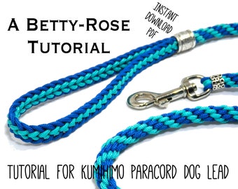 Tutorial for Kumihimo Paracord Dog Leash Lead - Flat and Round braiding Instant Download PDF Beading Pattern
