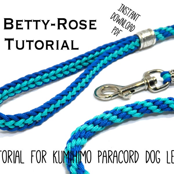 Tutorial for Kumihimo Paracord Dog Leash Lead - Flat and Round braiding Instant Download PDF Beading Pattern