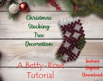 Christmas Decoration Tutorial, Christmas Stocking Pattern, Xmas Ornament Instruction, Instant Pdf Download, Step By Step Guide