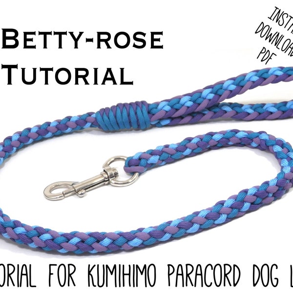 Tutoriel pour Kumihimo Paracord Dog Leash Lead - pas de collage ni de couture - Tressage plat et rond Téléchargement instantané Patron PDF