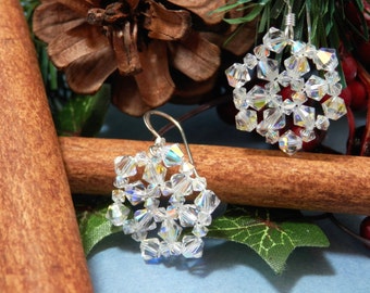 Tutorial for Christmas Earrings - Crystal Snowflakes Instant Download PDF Beading Pattern