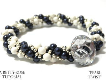 Tutorial for Pearl Twist Kumihimo Bracelet with Seed beads Instant Download PDF Beading Pattern