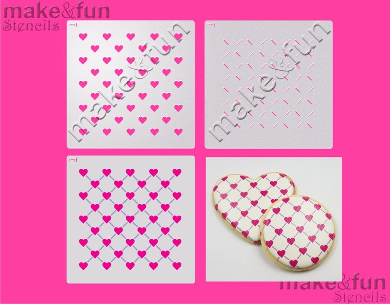 Airbrushing Cookie Stencil Schablone Heart Cake Stencil
