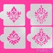 4 pcs Damask Cake Stencil, Cookie Stencil, Custom Stencil, Schablonekuchen (Product Code LK007)