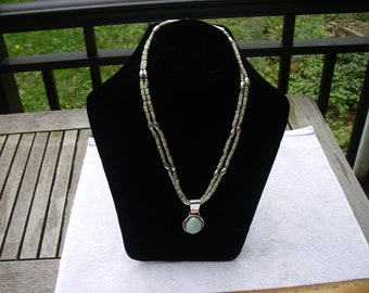 Más antiguo SOUTHWESTERN Sterling & TURQUOISE BEAD colgante collar-desierto rosa comercio Co.