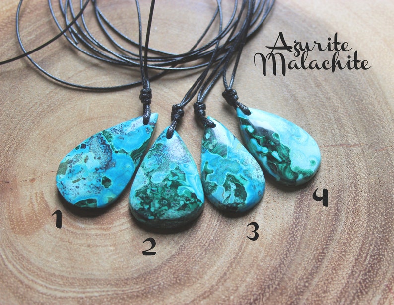 Azurite Malachite Stone Necklace Gemstone Necklace