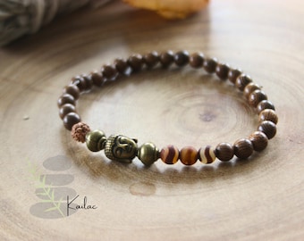 仏陀ブレスレット、木製ブレスレット、ハッピー仏陀ブレスレット