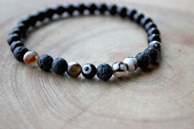 Onyx Evil Eye Bracelet/Evil Eye Stone Beaded Bracelet Etsy