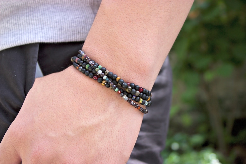 Onyx Wrap Bracelet Matt Onyx Beaded Bracelet