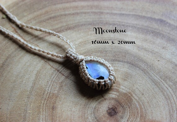 ＊マクラメネックレス＊　6月の誕生石ムーンストーン　長さ調整可能 マクラメ ムーンストーン ネックレス: 6 月の誕生石、女神のジュエリー