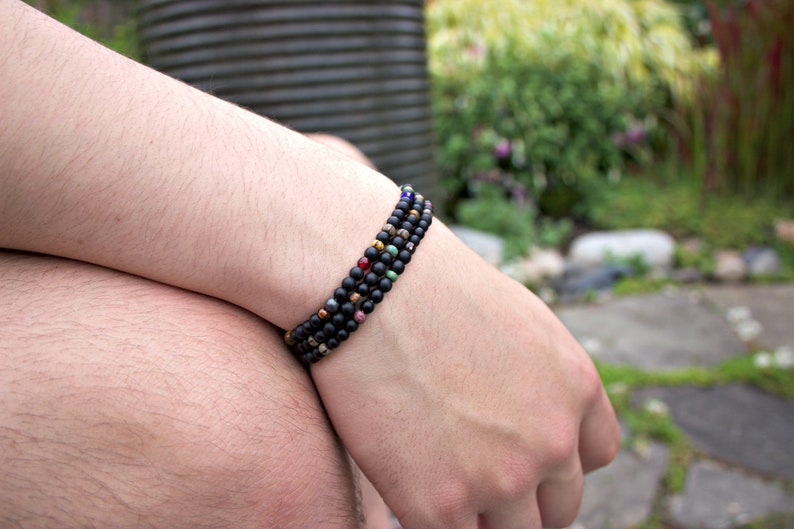 Onyx Wrap Bracelet Matt Onyx Beaded Bracelet